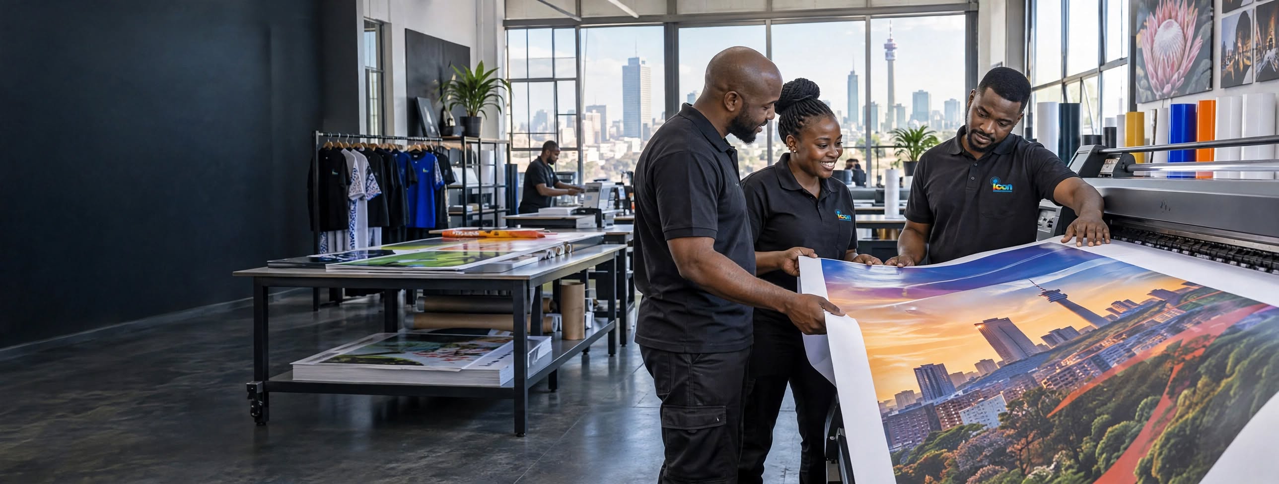 Team reviewing a branding project